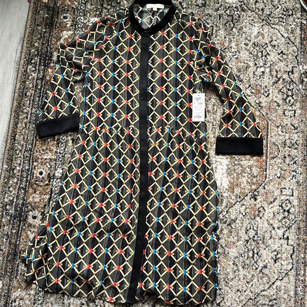 NWT Etcetera Geo Silk Dress